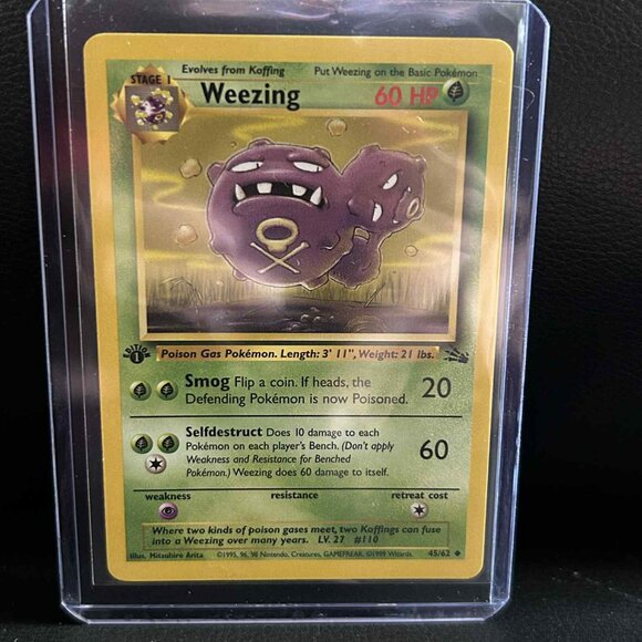 Weezing - 45/62 - Uncommon - 1st Edition  Fossil Pokemon Trading Card - Picture 1 of 1